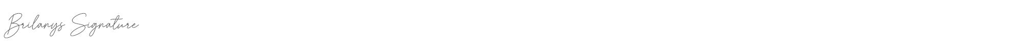 Sample characters Brilanys Signature Font